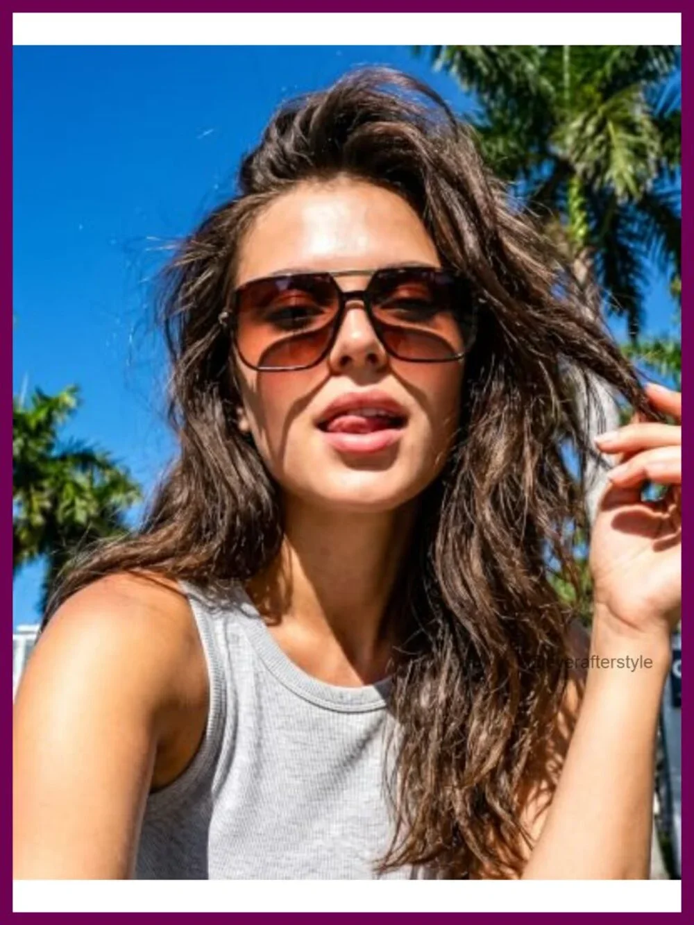 Retro Aviator Sunglasses for Women Men UV400 Protection Large Frame Square